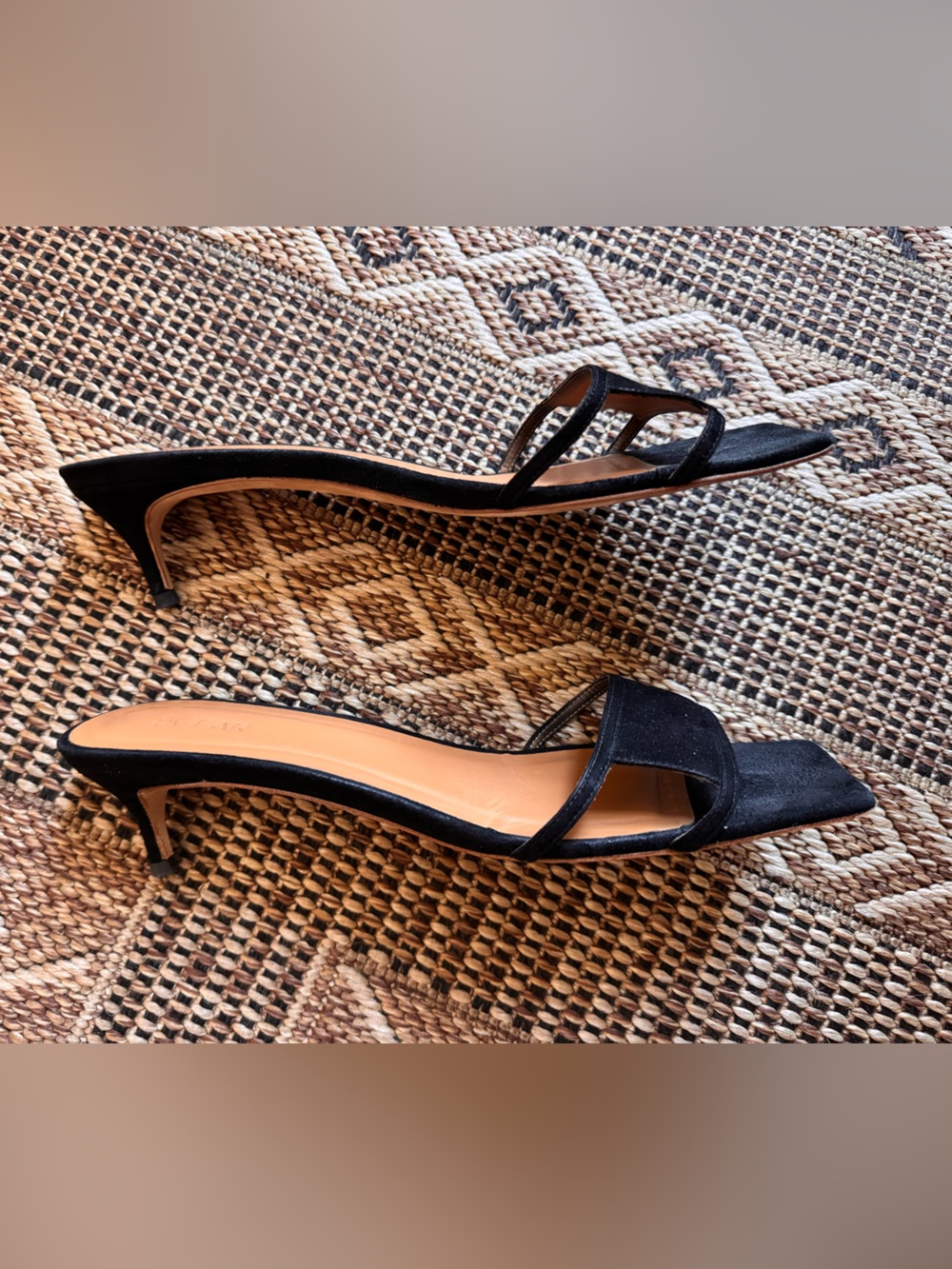 BY FAR Black Suede Virgo Kitten Heel Sandals Size 41 US 10.5 - Picture 3 of 4